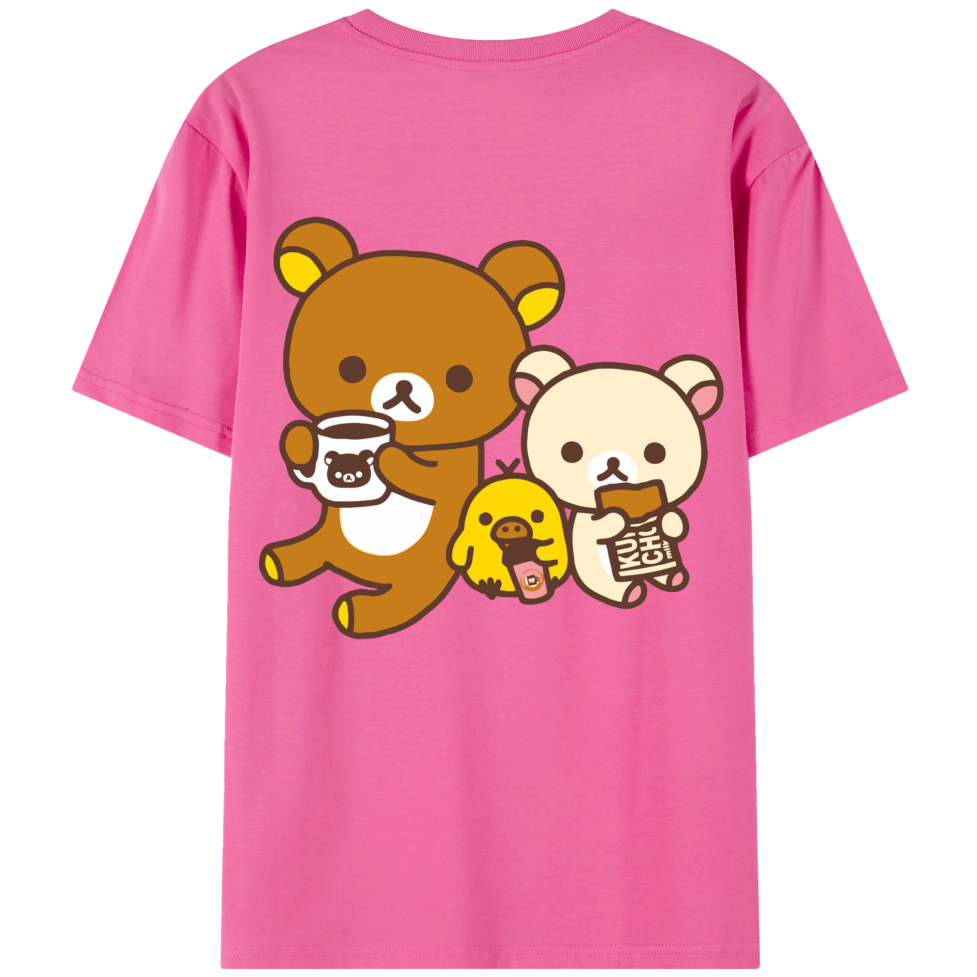 （画像用） リラックマ リラックマ キイロイトリ Rilakkuma Korilakkuma Kiiroitori レディース半袖Tシャツ(バックプリント)